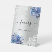 Silberblaue Blumen verleihen Gast Gunst-Gunst-Zeic Sockelschild (Vorderseite)