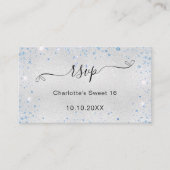 Silberblaue Geburtstagsparty UAWG Begleitkarte (Vorderseite)