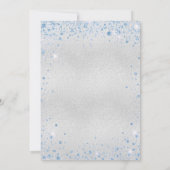 Silberblaue Glitzern aus Quinceanera kleiden Luxus Einladung (Rückseite)