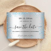 Silberblaue Glitzern aus Quinceanera Save the Date Ankündigungspostkarte