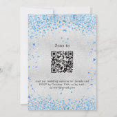 Silberblaue Herzen QR Code UAWG Luxus Hochzeit Einladung (Rückseite)