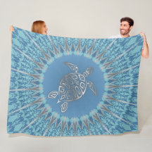 Silberblaue Meeresschildkröte und Mandala