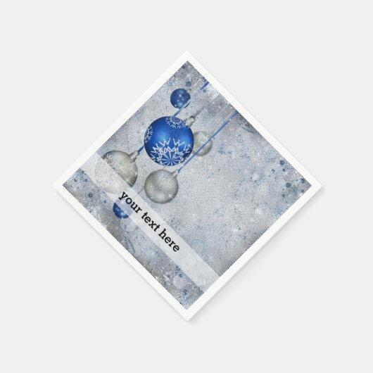 Silberblaue Ornamente Serviette (Ecke)