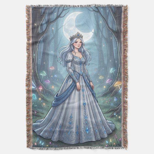 Silberblaue Prinzessin im Wald Decke (Vorderseite Vertikal)