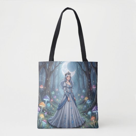 Silberblaue Prinzessin im Wald Tasche (Vorderseite)