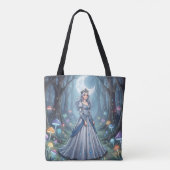 Silberblaue Prinzessin im Wald Tasche (Rückseite)