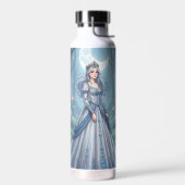 Silberblaue Prinzessin im Wald Trinkflasche (Links)