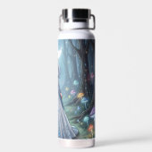 Silberblaue Prinzessin im Wald Trinkflasche (Rückseite)