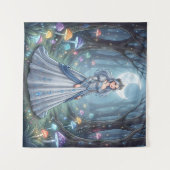 Silberblaue Prinzessin im Wald Wandteppich (Vorderseite (Horizontal))