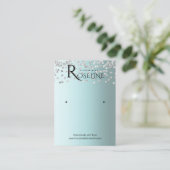 Silberblaue Schmuckschmuckanzeige für Weißer Glitz Visitenkarte (Stehend Vorderseite)