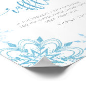 Silberblaue Schneeflocken Windelraffinerie Poster (Ecke)