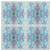 silberblaue Stoffe, buntes Haus aus Textilien Stoff (Muster)