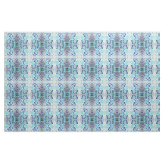silberblaue Stoffe, buntes Haus aus Textilien Stoff (Fat Quarter (45,7 x 55,9 cm))