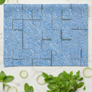 Silberblaue Textur mit Mosaikeffekt und Relief Geschirrtuch