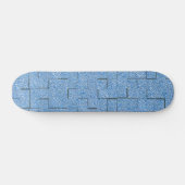 Silberblaue Textur mit Mosaikeffekt und Relief Skateboard (Horizontal)