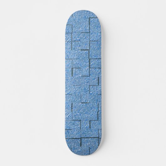 Silberblaue Textur mit Mosaikeffekt und Relief Skateboard (Vorne)