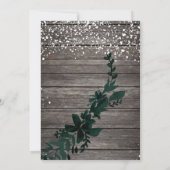 Silberblaue Typografie-Blattschneebesen Einladung (Rückseite)