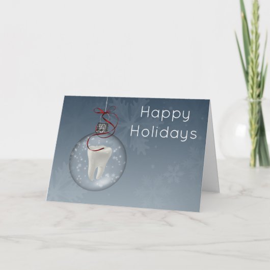 Silberblaue Zentist-Weihnachtskarten Feiertagskarte (Vorderseite)