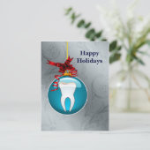 Silberblaue Zentist-Weihnachtskarten Feiertagspostkarte (Stehend Vorderseite)