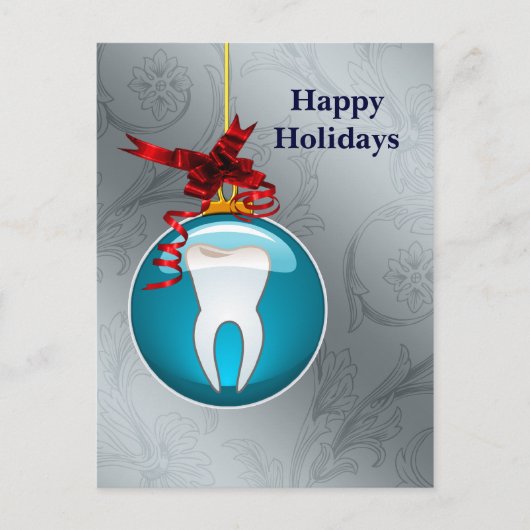 Silberblaue Zentist-Weihnachtskarten Feiertagspostkarte (Vorderseite)