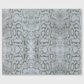 Silberblauer Anaconda Exotische Snakeskin Geschenkpapier (Flach)