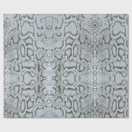 Silberblauer Anaconda Exotische Snakeskin Geschenkpapier (Flach)