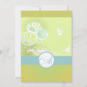 Silberblauer Blumen und Bienen zum Hochzeitsempfan Einladung (Rückseite)