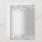 Silberblauer Blumenluxus 25. Hochzeitstag Einladung (Rückseite)