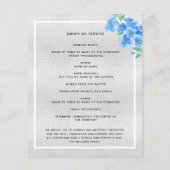 Silberblauer Foto Beerdigung Programm (Rückseite)