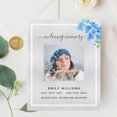 Silberblauer Foto Beerdigung Programm