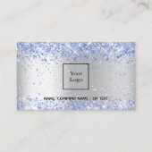 Silberblauer Foto QR-Code Visitenkarte (Vorderseite)