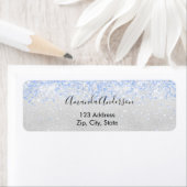 Silberblauer Glitter glamouröse Rücksendeadresse (Insitu)