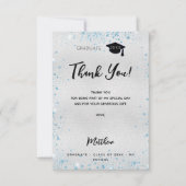 Silberblauer Glitzer Dankeschön Karte (Vorderseite)