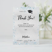 Silberblauer Glitzer Dankeschön Karte (Stehend Vorderseite)