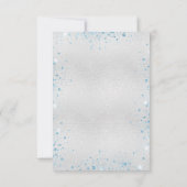 Silberblauer Glitzer Dankeschön Karte (Rückseite)