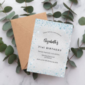 Silberblauer Glitzer Einladung