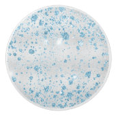 Silberblauer Glitzer elegant Keramikknauf (Vorderseite)