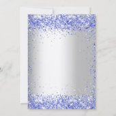 Silberblauer Glitzer formelle Hochzeit Einladung (Rückseite)