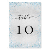Silberblauer Glitzer Glitzern Winter Tischnummer (Rückseite)