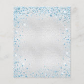 Silberblauer Glitzer zum Geburtstag - Einladung Flyer (Hinten)