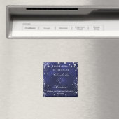 Silberblauer Hochzeitschiff Glitzer Save the Date Magnet (In Situ (Geschirrspüler))