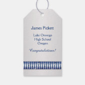 Silberblauer Mörtel, diplomierter Abschluss Geschenkanhänger (Rückseite)