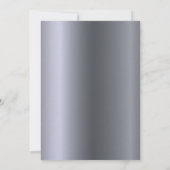 Silberblauer Spitz 25. Hochzeitstag Luxus Einladung (Rückseite)