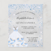Silberblauer Winter-Einladung Quinceanera Flyer (Vorne)