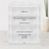 Silberblaues blumengeschmücktes Foto Dankeskarte (Rückseite)