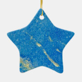 Silberblaues verschmolzenes Glas Keramik Ornament (Hinten)