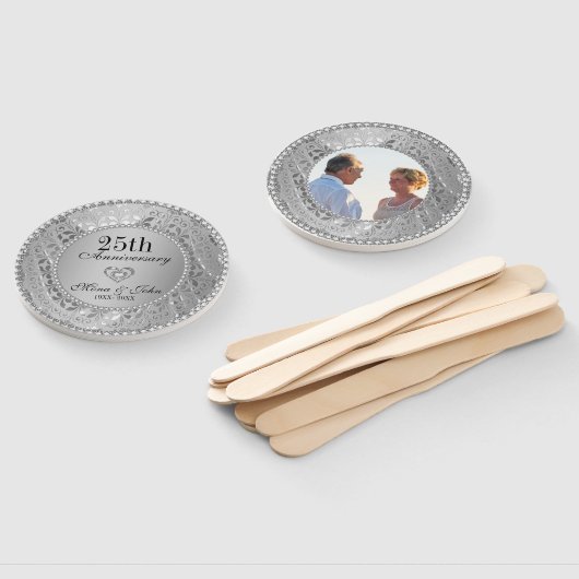 Silberblume Damast Anniversary Hand Fan Fächer (Non-assembled)