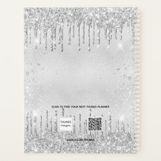 Silberblume Glitzer Rosa Planer (Rückseite)