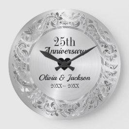 Silberblume Große Wanduhr