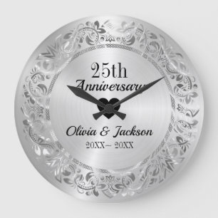 Silberblume Große Wanduhr